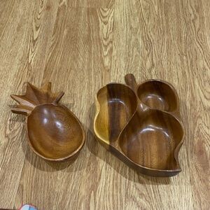 Monkey pod wood serving dishes